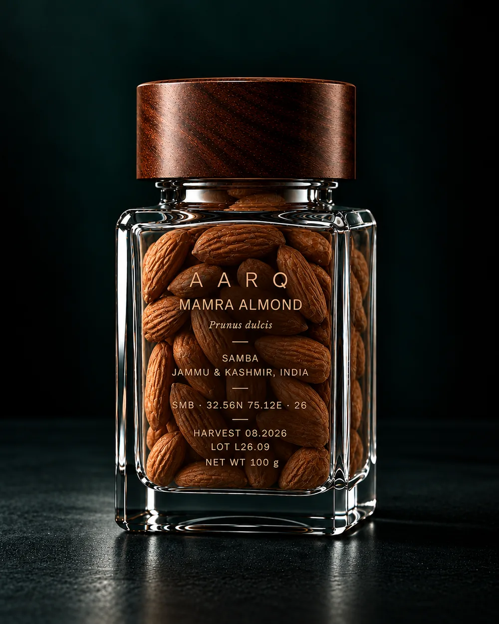 AARQ Mamra Almond in its glass jar