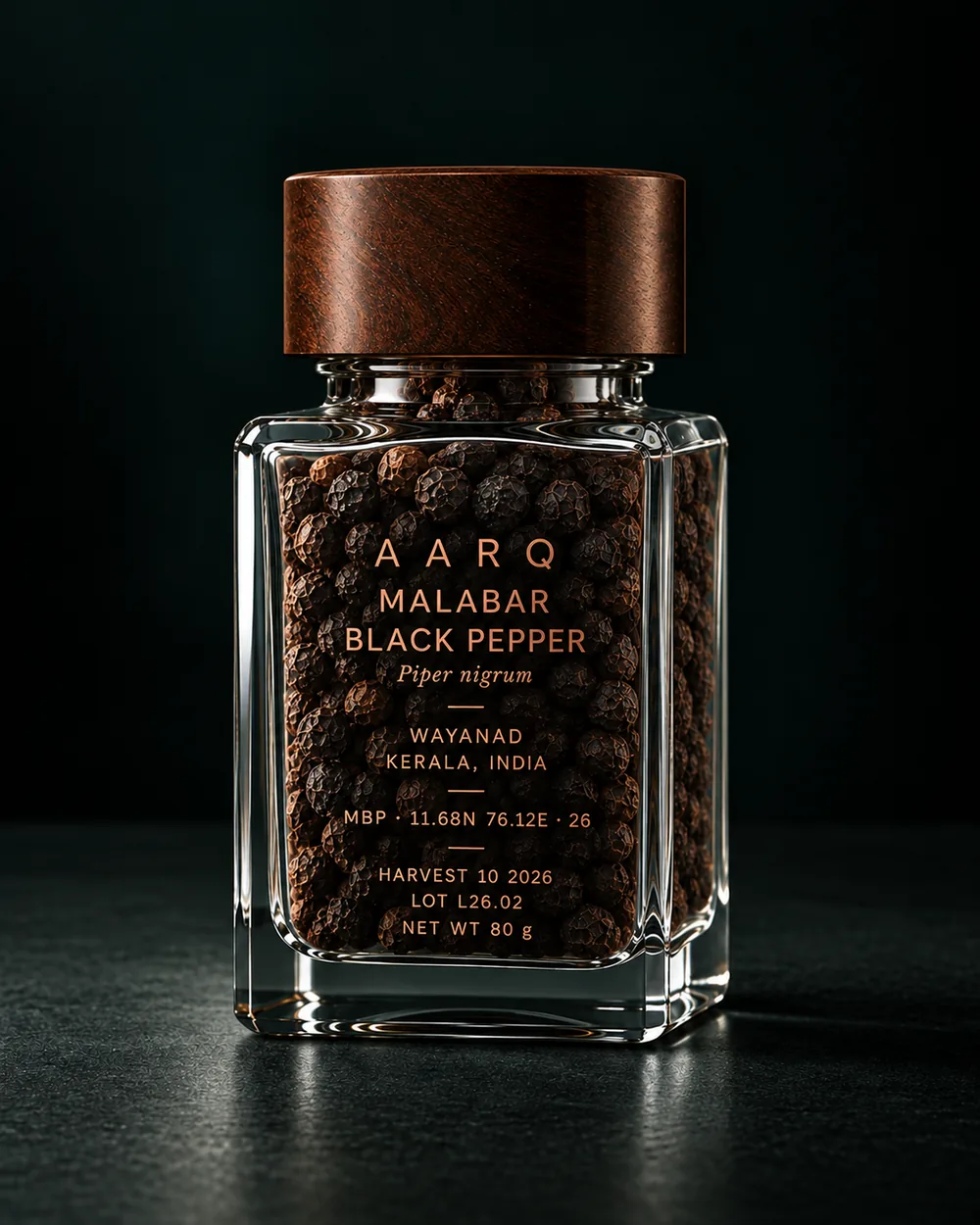 AARQ Black Pepper in its glass jar